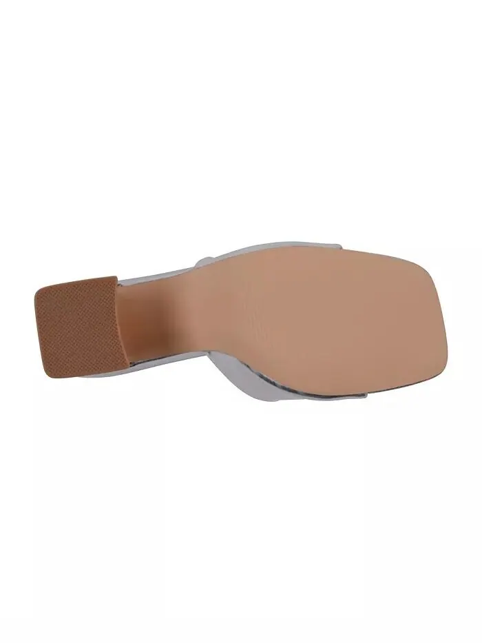 Женские босоножки Soho Square Toe на каблуке-блочке GC Shoes — изображение 5 из 9, серебряный