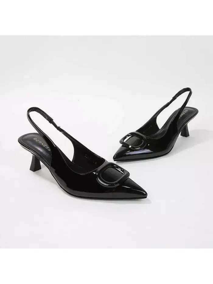 Туфли-лодочки Promise с открытой пяткой и каблуком KittenHeel Berness — изображение 2 из 3, черный