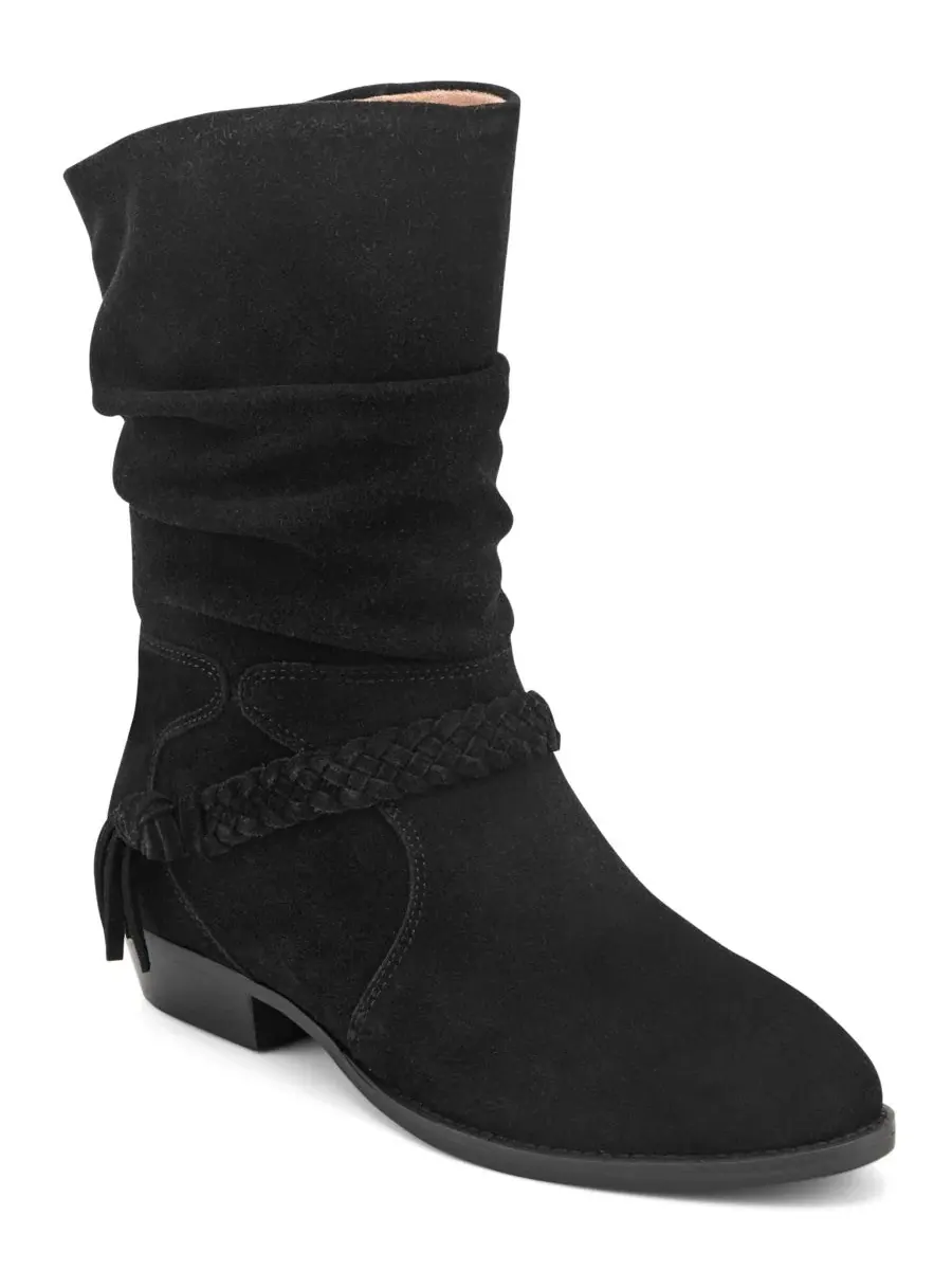 Ботинки с невысоким каблуком Printy Suede Ruched Earth