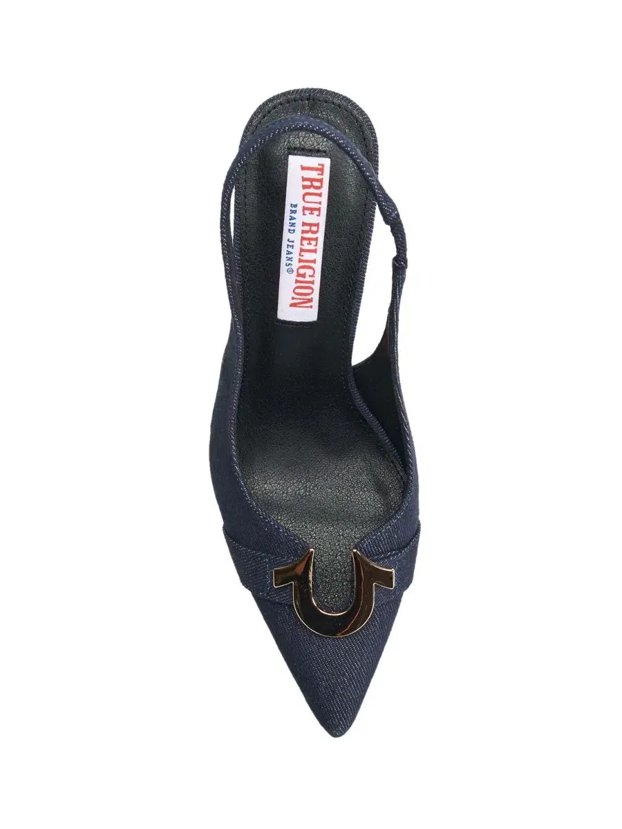 Туфли-слингбэки с острым носком и логотипом Muni Metal Horseshoe True Religion — изображение 5 из 6, темный джинсовый синий
