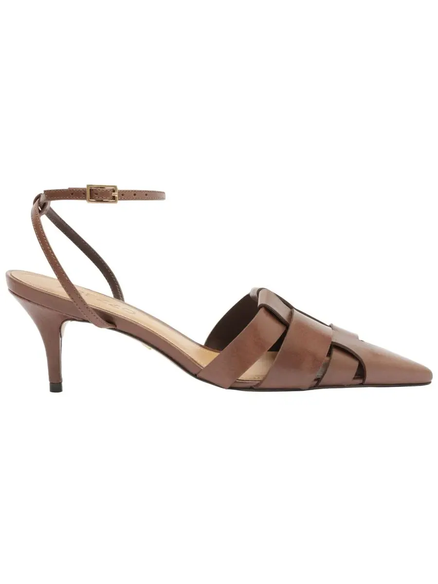 Туфли-лодочки Marissa Low Stiletto на низком каблуке Arezzo — изображение 2 из 5, какао