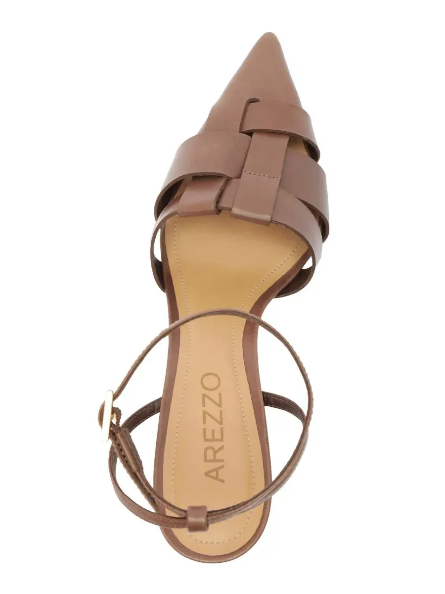 Туфли-лодочки Marissa Low Stiletto на низком каблуке Arezzo — изображение 4 из 5, какао