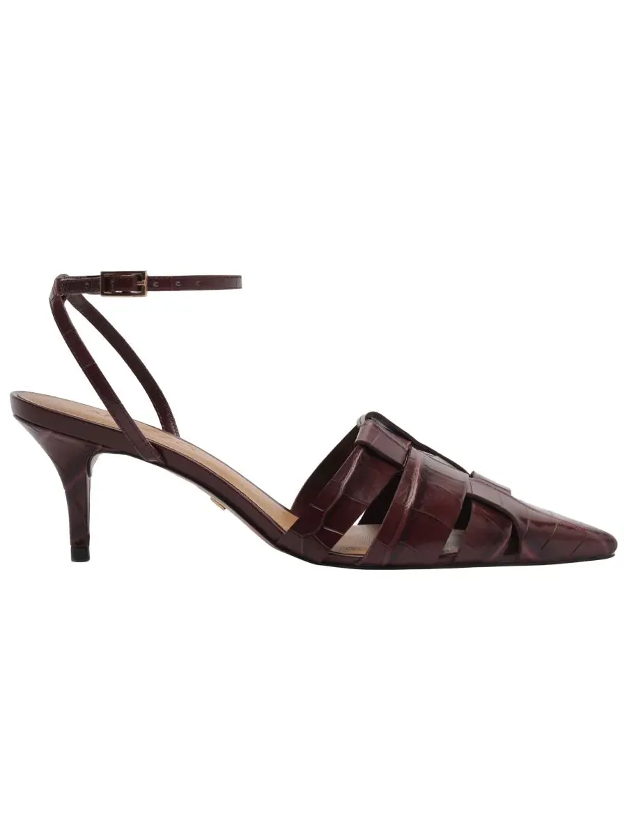 Туфли-лодочки Marissa Low Stiletto с острым носком и ремешком на щиколотке Arezzo — изображение 2 из 5, красный