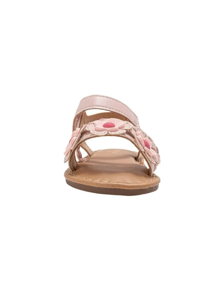 Модные сандалии для девочек постарше - нарядные туфли с плетеным декором и цветочной аппликацией — изображение 4 из 7