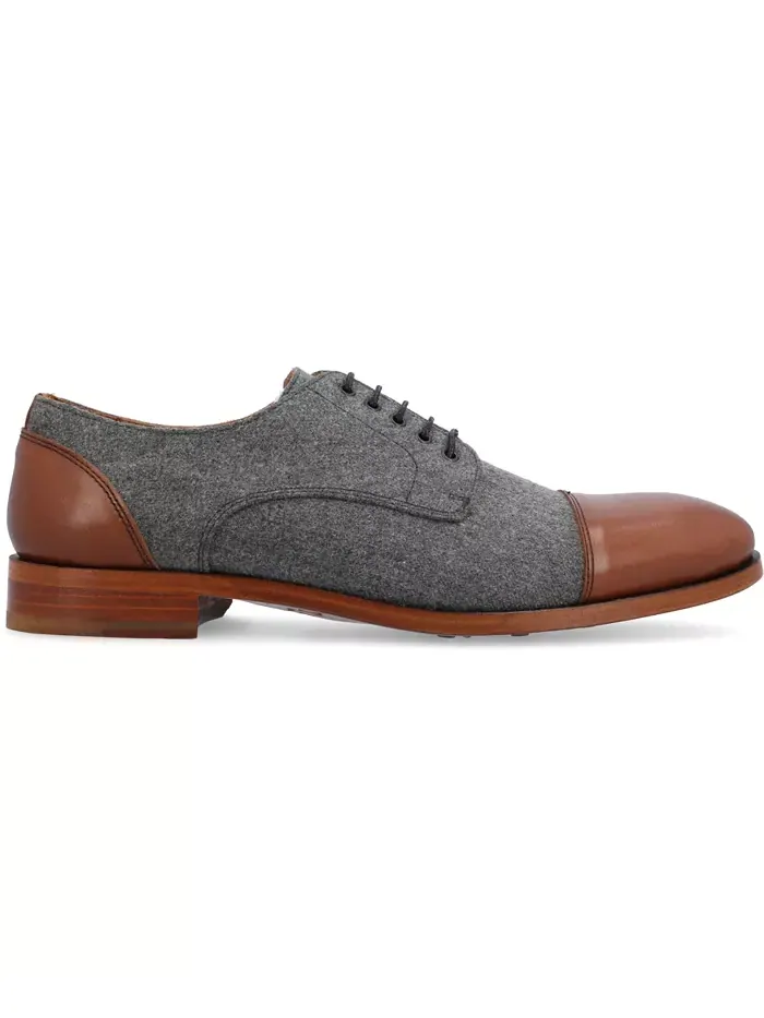 Мужские туфли Jack Handcrafted Leather, Velvet and Wool Taft — изображение 2 из 7, серый коричневый