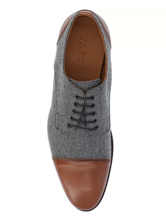 Мужские туфли Jack Handcrafted Leather, Velvet and Wool Taft — изображение 4 из 7, серый коричневый
