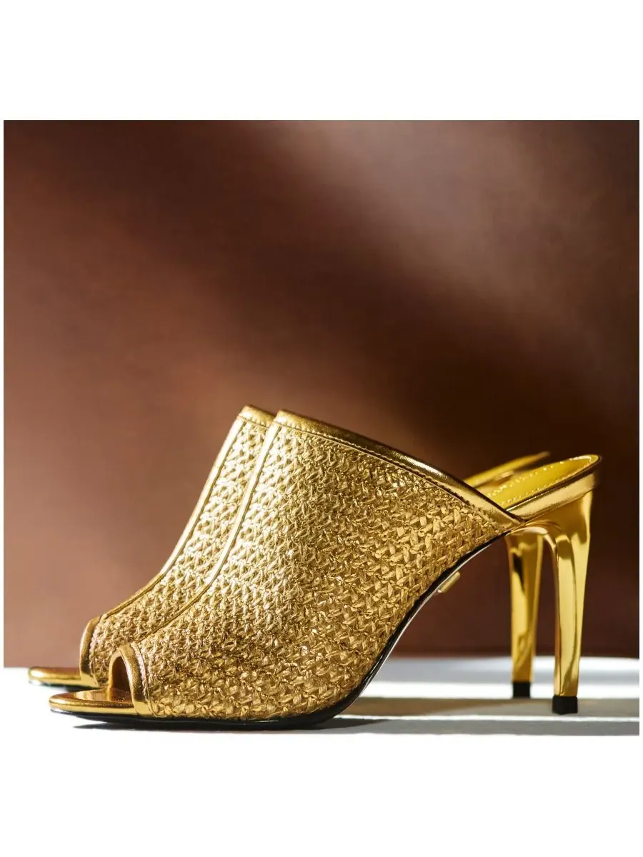 Женские босоножки на шпильке Donna Donna Karan New York — изображение 6 из 6, золото