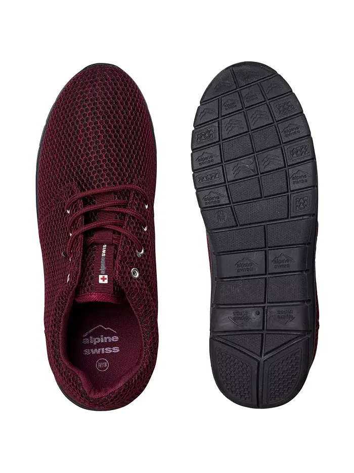 Мужские кроссовки Kilian Mesh Casual Shoes. Женские легкие кроссовки Trainer Alpine Swiss — изображение 7 из 7, бордовый