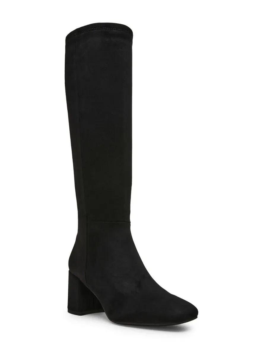 Женские сапоги Lory Block Heel Tall с квадратным мысом Anne Klein — изображение 1 из 9, черный
