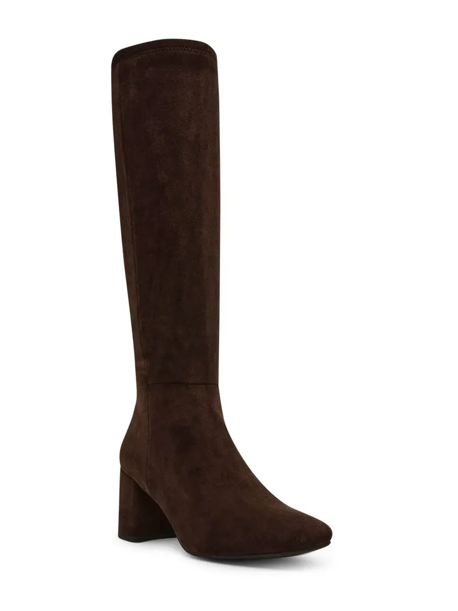Ботинки Lory Block Heel Tall с квадратным носком Anne Klein — изображение 1 из 9, коричневый