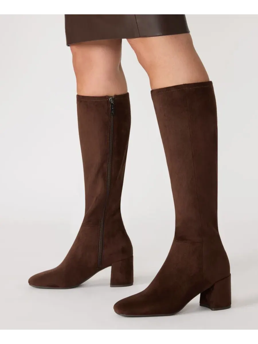 Ботинки Lory Block Heel Tall с квадратным носком Anne Klein — изображение 3 из 9, коричневый