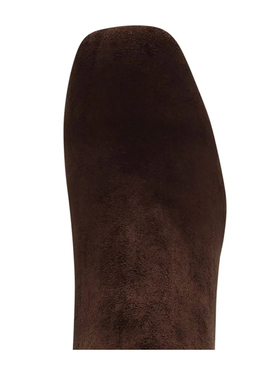 Ботинки Lory Block Heel Tall с квадратным носком Anne Klein — изображение 5 из 9, коричневый
