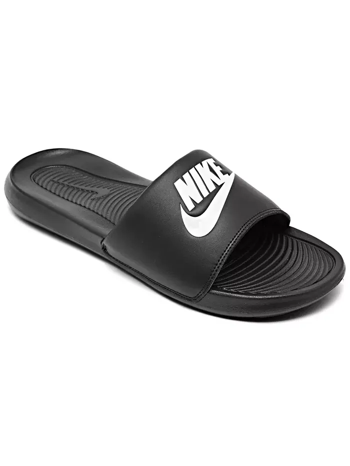 Мужские сандалии Victori One Slide от Finish Line Nike — изображение 1 из 6, черный белый