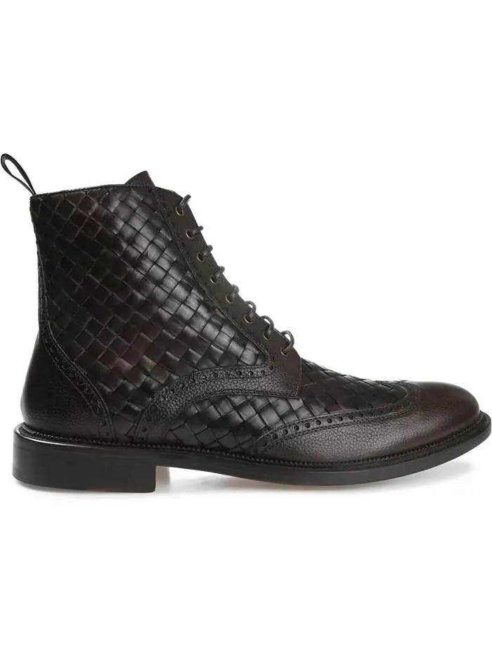 Мужские кожаные ботинки Saint Handwoven Wingtip Taft — изображение 2 из 6, эспрессо