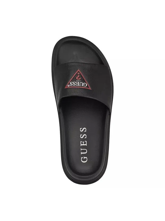 Мужские шлепанцы GUESS Vumble с треугольной эмблемой — изображение 4 из 5, черный
