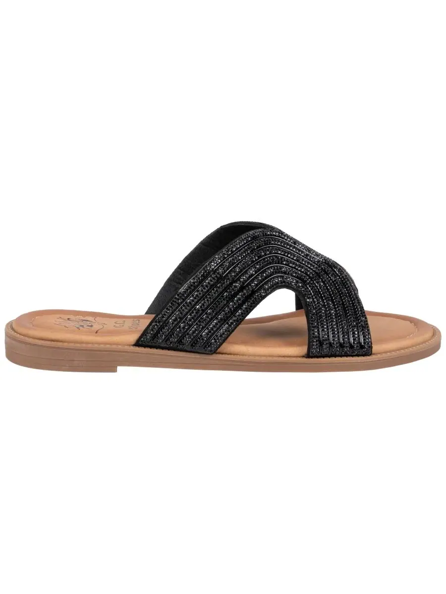 Женские сандалии-балетки Carline с декором GC Shoes — изображение 2 из 5, черный