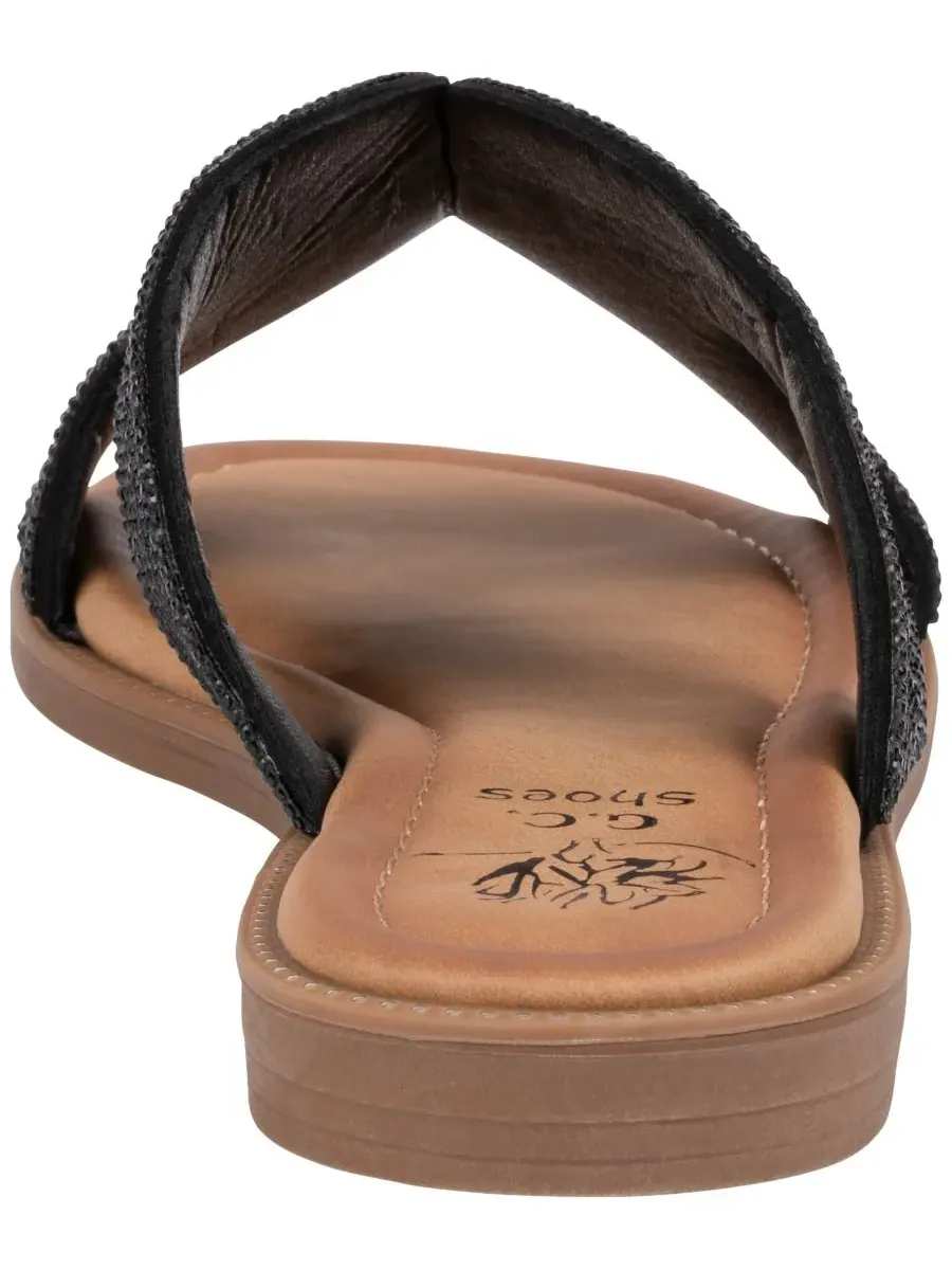 Женские сандалии-балетки Carline с декором GC Shoes — изображение 3 из 5, черный