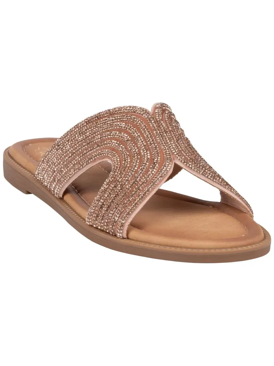 Женские сандалии-балетки Carline с декором GC Shoes — изображение 1 из 4, розовый золотистый