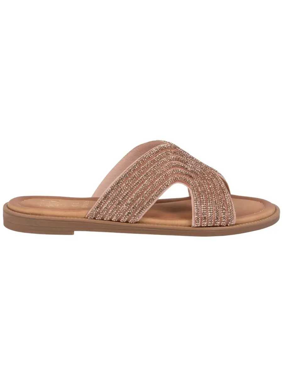 Женские сандалии-балетки Carline с декором GC Shoes — изображение 2 из 4, розовый золотистый