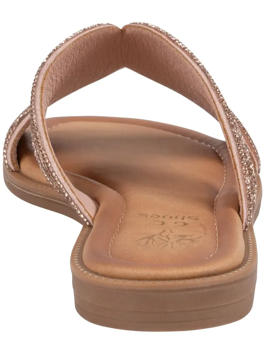 Женские сандалии-балетки Carline с декором GC Shoes — изображение 3 из 4, розовый золотистый