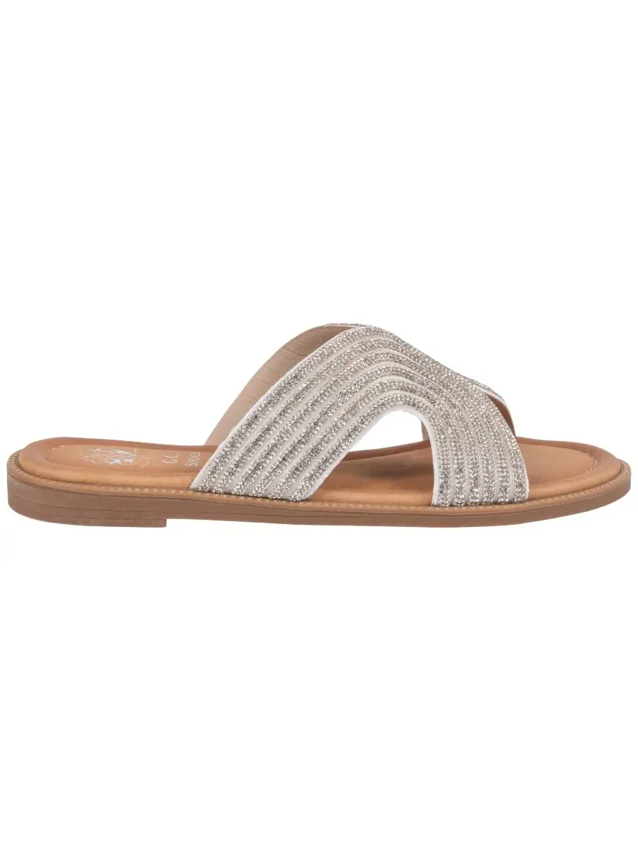 Женские сандалии-балетки Carline с декором GC Shoes — изображение 2 из 5, серебряный