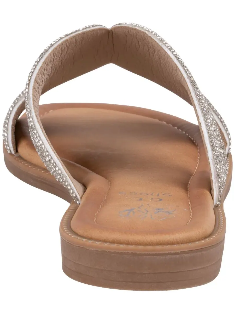 Женские сандалии-балетки Carline с декором GC Shoes — изображение 3 из 5, серебряный