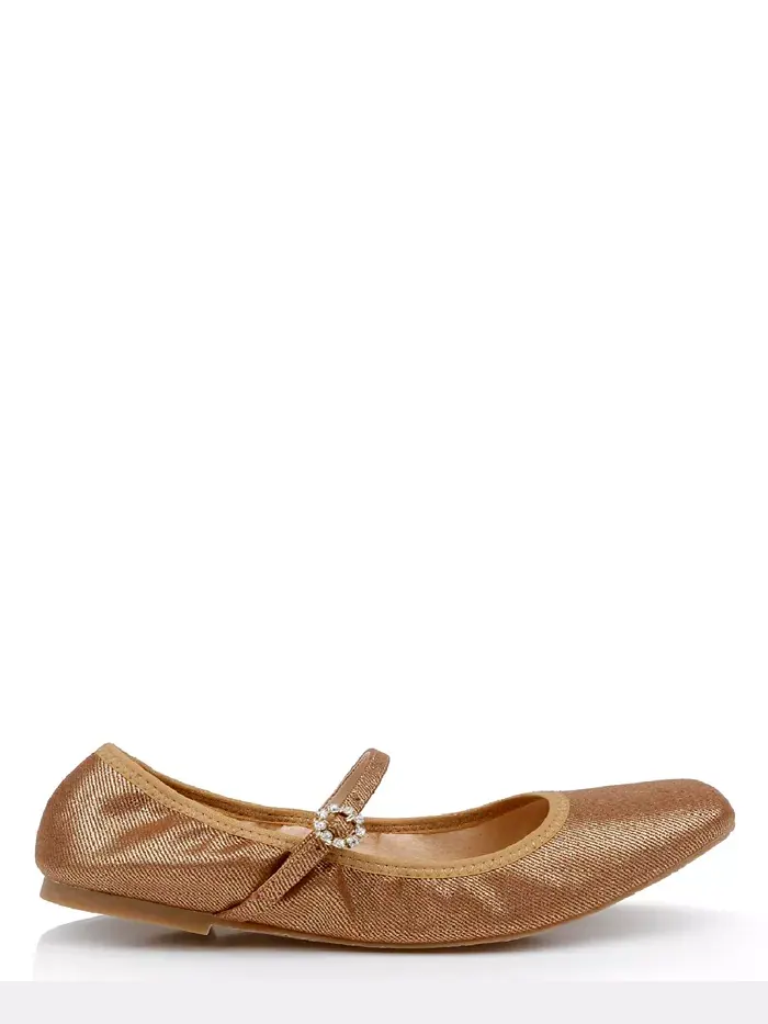 Вечерние балетки Kaya Ballerina Jewel Badgley Mischka — изображение 2 из 9, золотистый металлик