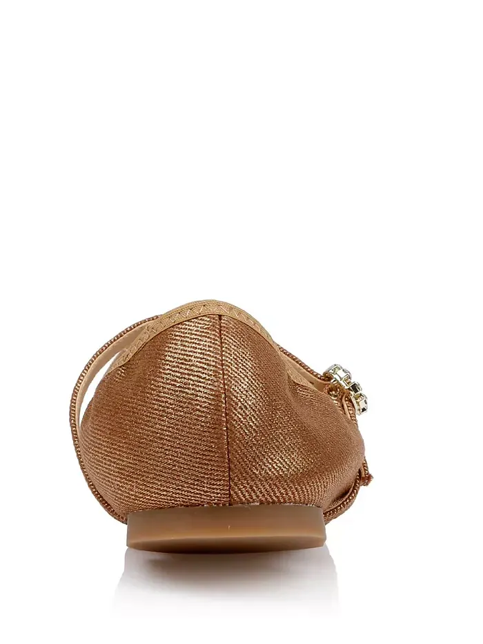 Вечерние балетки Kaya Ballerina Jewel Badgley Mischka — изображение 3 из 9, золотистый металлик