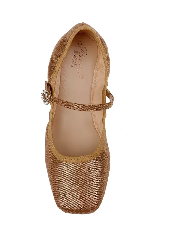 Вечерние балетки Kaya Ballerina Jewel Badgley Mischka — изображение 4 из 9, золотистый металлик