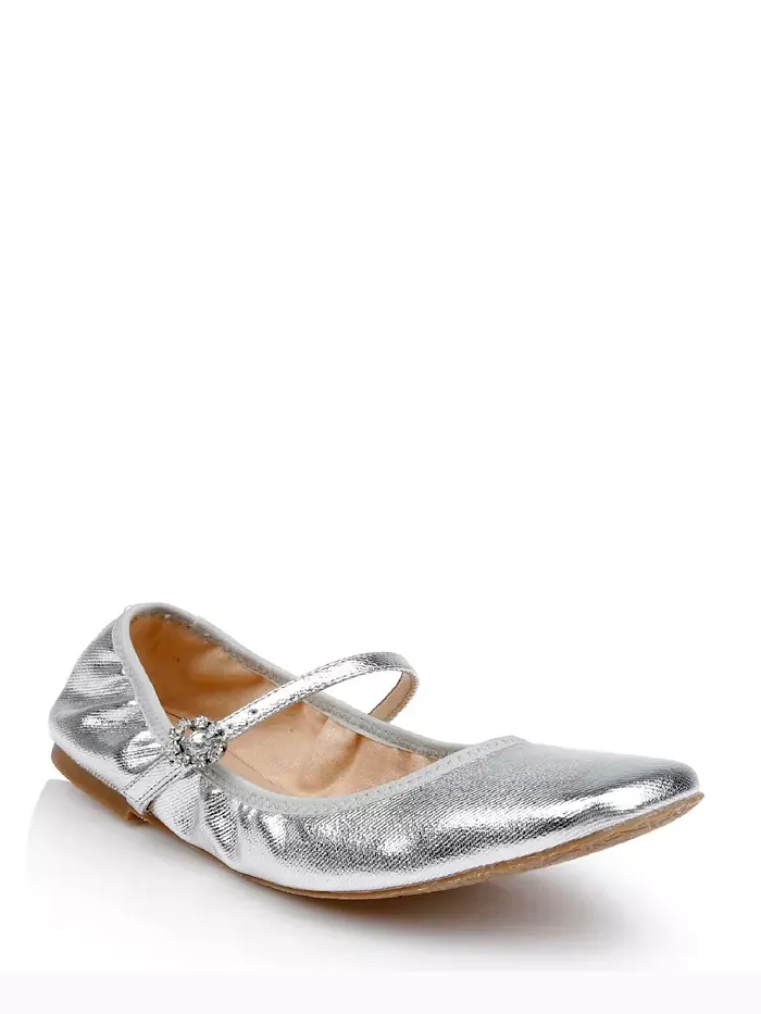 Вечерние туфли Kaya Ballerina Jewel Badgley Mischka — изображение 1 из 9, серебряный