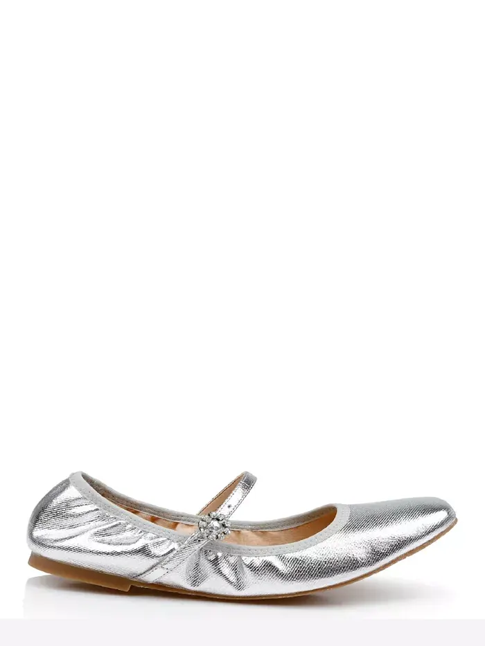 Вечерние туфли Kaya Ballerina Jewel Badgley Mischka — изображение 2 из 9, серебряный
