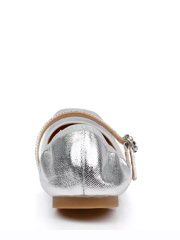 Вечерние туфли Kaya Ballerina Jewel Badgley Mischka — изображение 3 из 9, серебряный