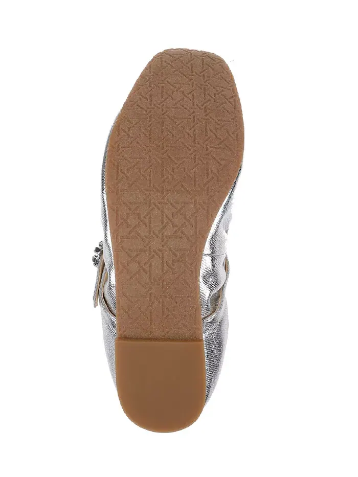 Вечерние туфли Kaya Ballerina Jewel Badgley Mischka — изображение 5 из 9, серебряный