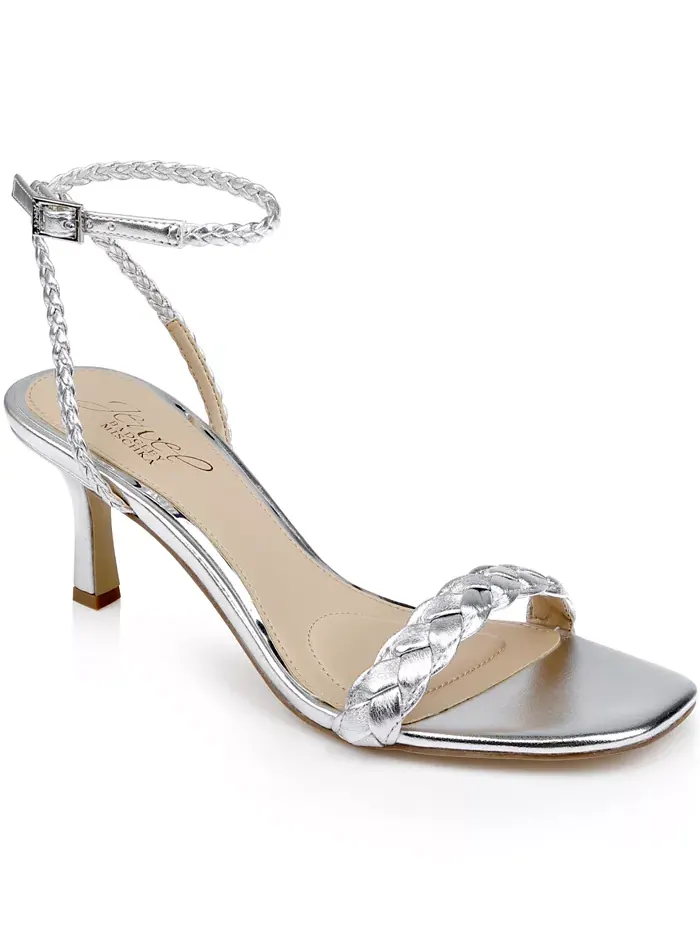 Женские сандалии на шпильке Nyx Stiletto Jewel Badgley Mischka — изображение 1 из 1, серебристый