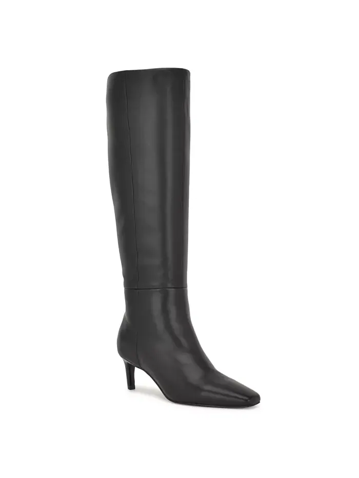 Женские сапоги Caddy с широким голенищем на низком каблуке Kitten Heel Nine West — изображение 1 из 5, черный