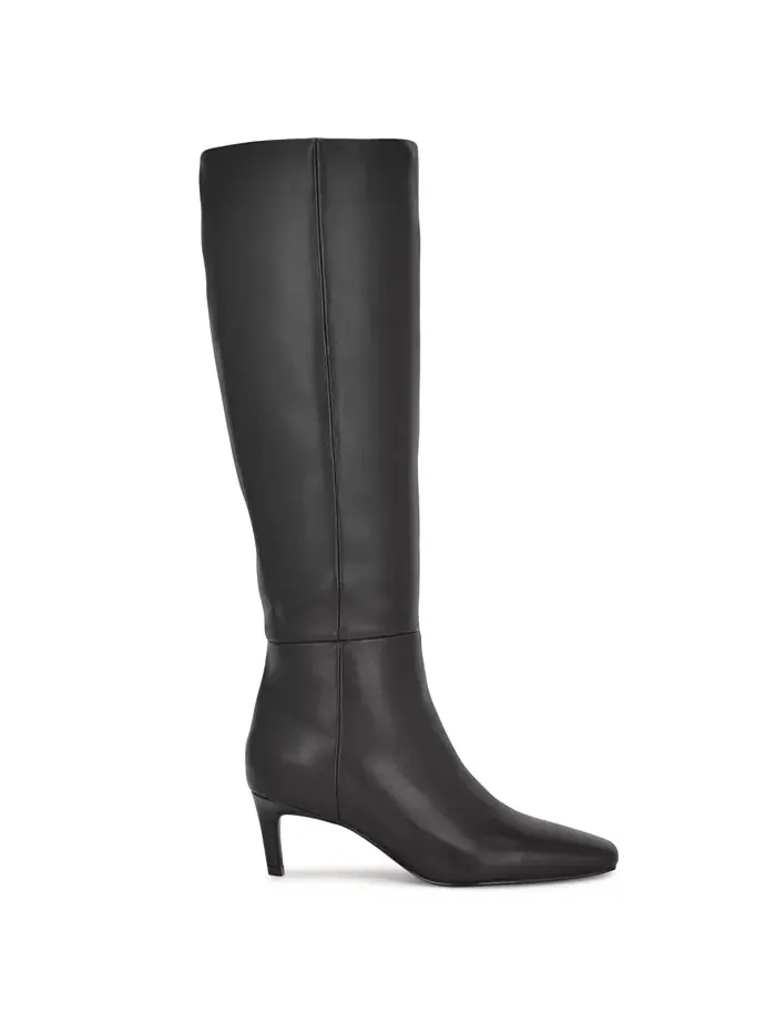 Женские сапоги Caddy с широким голенищем на низком каблуке Kitten Heel Nine West — изображение 2 из 5, черный
