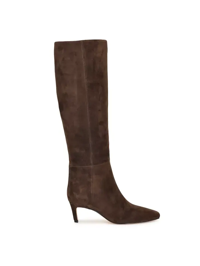 Женские сапоги Caddy с широким голенищем на низком каблуке Kitten Heel Nine West — изображение 2 из 5, коричневый