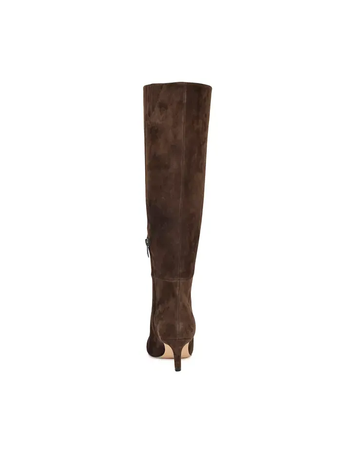 Женские сапоги Caddy с широким голенищем на низком каблуке Kitten Heel Nine West — изображение 3 из 5, коричневый