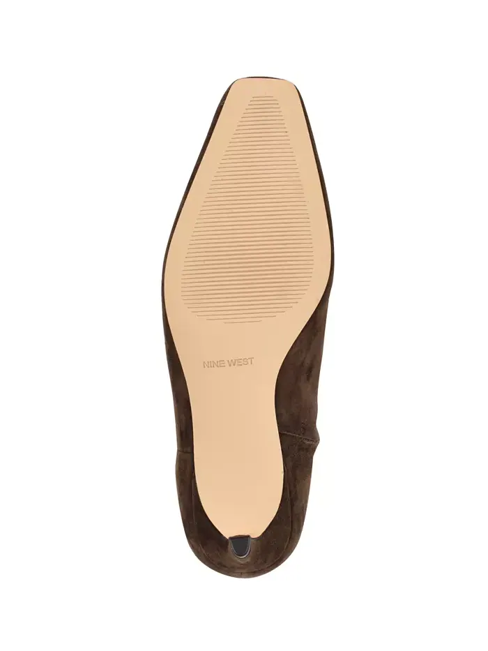 Женские сапоги Caddy с широким голенищем на низком каблуке Kitten Heel Nine West — изображение 5 из 5, коричневый