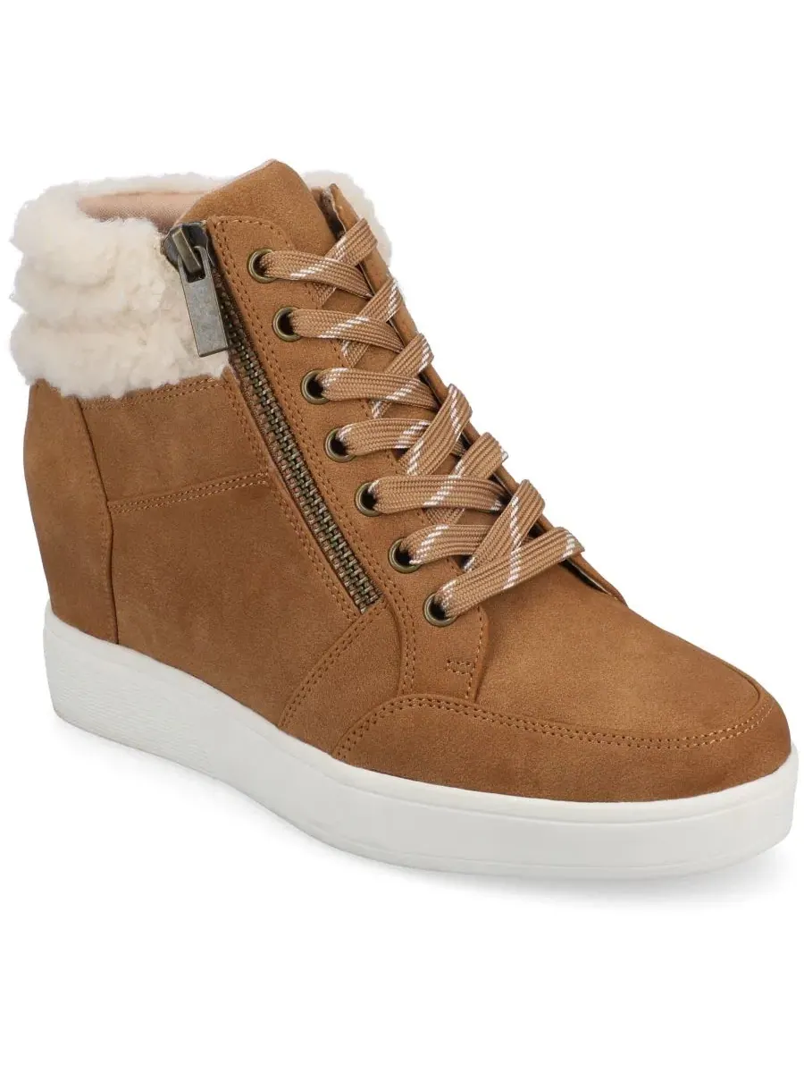 Женские кроссовки Clarity Wedge на шнуровке Journee Collection — изображение 1 из 6, коричневый