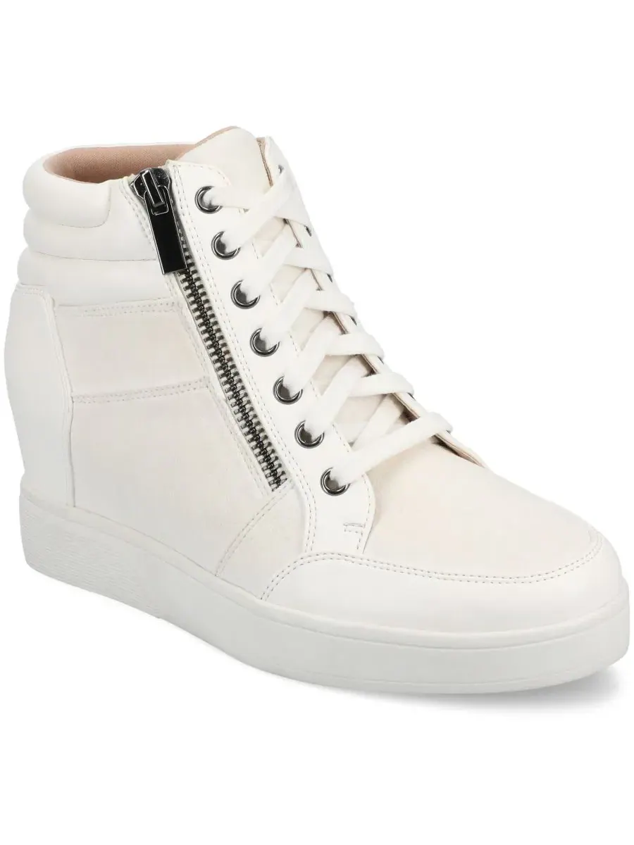 Женские кроссовки Clarity Wedge на шнуровке Journee Collection — изображение 1 из 5, белый