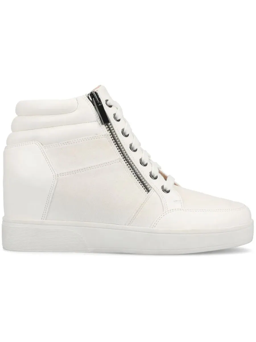 Женские кроссовки Clarity Wedge на шнуровке Journee Collection — изображение 2 из 5, белый