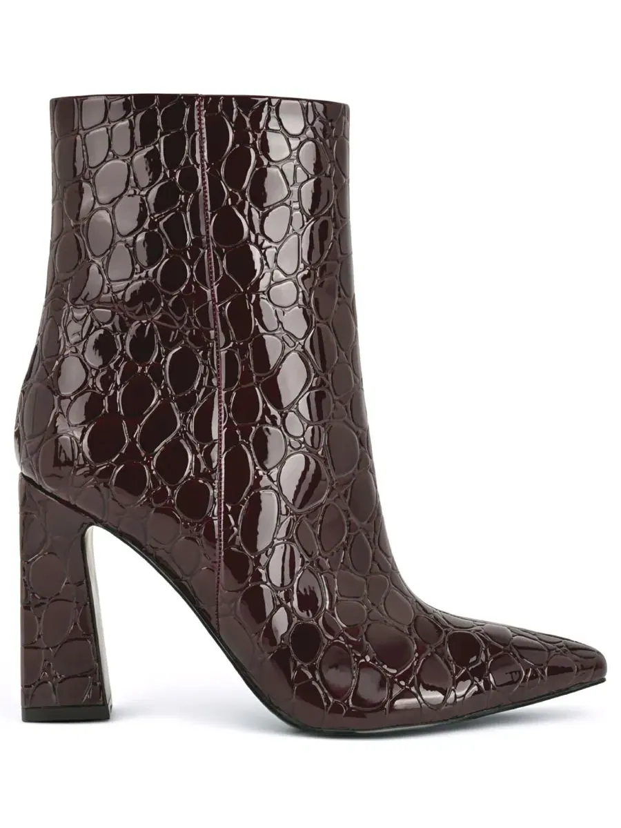 Ботинки-челси Nine West Todaye Sculpted Block Heel Booties — изображение 2 из 5, винный