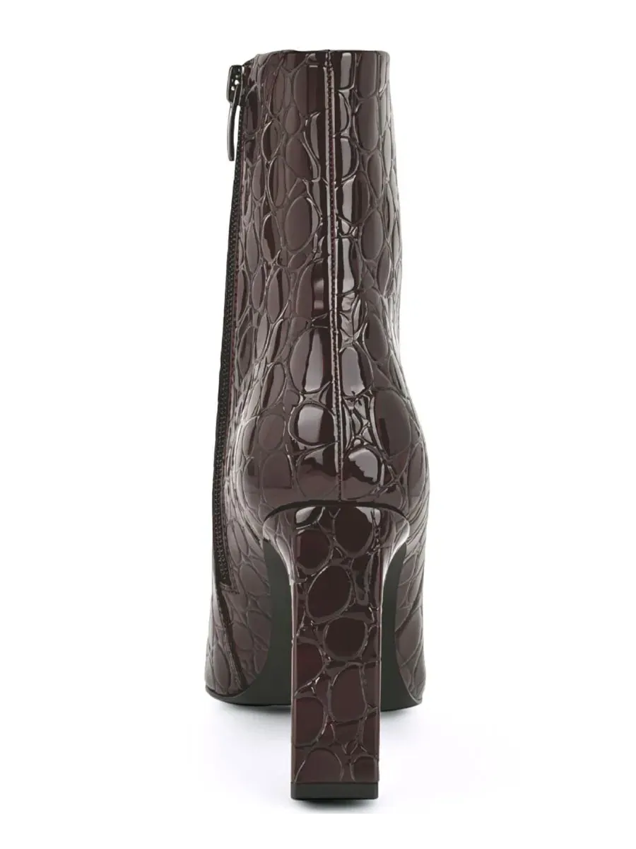 Ботинки-челси Nine West Todaye Sculpted Block Heel Booties — изображение 3 из 5, винный