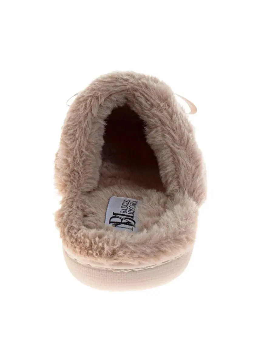 Женские тапочки с кристаллами Rhinestone Slippers Badgley Mischka — изображение 5 из 8, бежевый