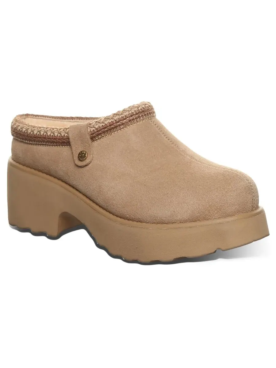 Женские мюли-клоги с каблуком-блоком BEARPAW — изображение 1 из 8, коричневый