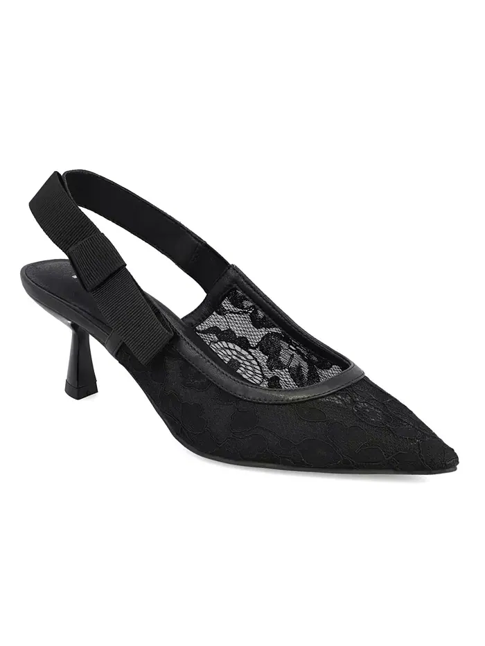 Женские босоножки Naida Slingback на каблуке-кitten с сетчатым верхом Mia