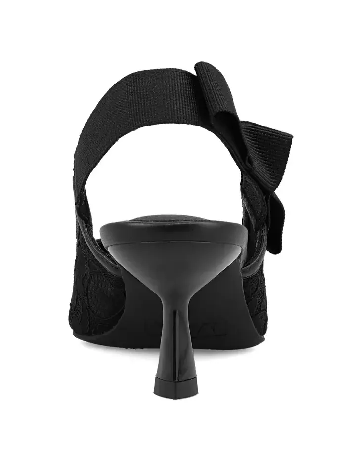 Женские босоножки Naida Slingback на каблуке-кitten с сетчатым верхом Mia — изображение 3 из 5, черный