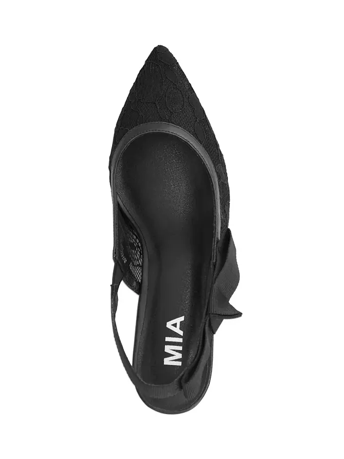Женские босоножки Naida Slingback на каблуке-кitten с сетчатым верхом Mia — изображение 4 из 5, черный