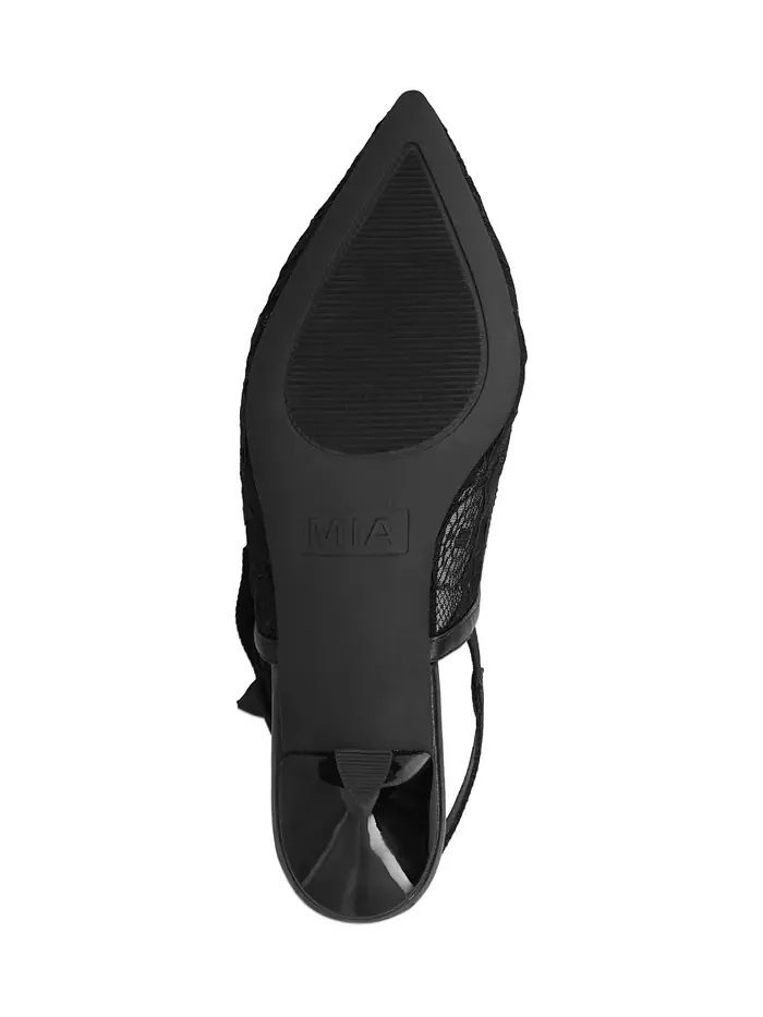 Женские босоножки Naida Slingback на каблуке-кitten с сетчатым верхом Mia — изображение 5 из 5, черный